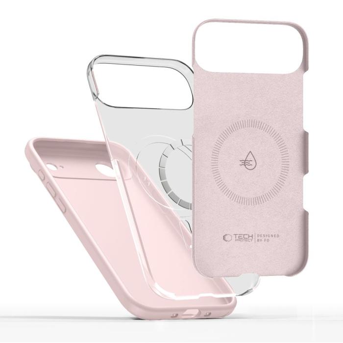 Bild 2, Tech-Protect Tech-Protect iPhone Air Skal MagSafe Silicone Pink Pearl - Teknikhallen.se