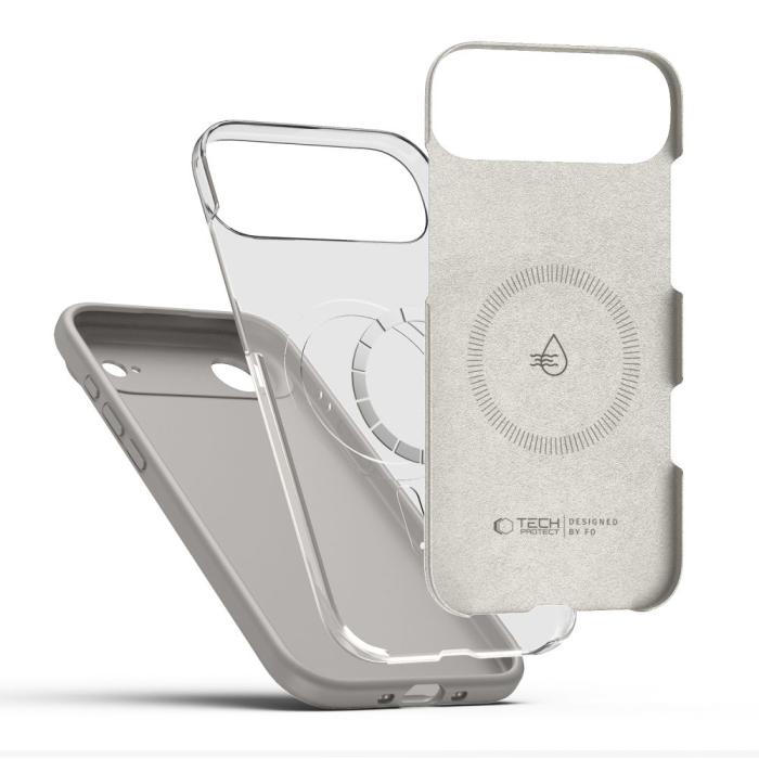 Bild 2, Tech-Protect Tech-Protect iPhone Air Skal MagSafe Silicone Stone Grey - Teknikhallen.se
