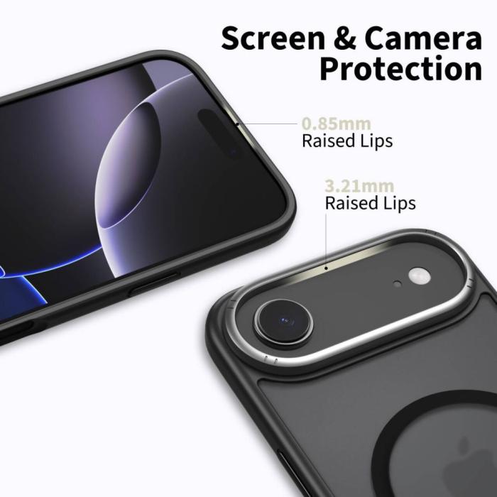 Bild 3, Tech-Protect Tech-Protect iPhone Air Skal MagSafe MagEdge Matt Svart/Gunmetal - Teknikhallen.se