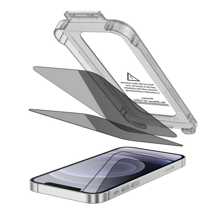 Bild 2, Tech-Protect Tech-Protect iPhone 12 / 12 Pro 2-PACK Skärmskydd Quick Set Spy+ Privacy - Teknikhallen.se