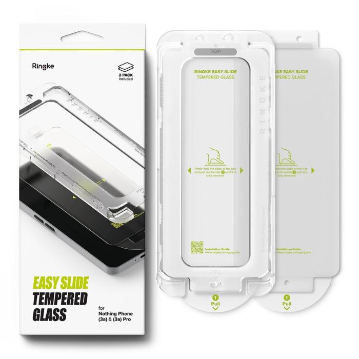 Bild 3, Ringke Ringke Nothing Phone 3a/3a Pro 2-PACK Easy Slide Skärmskydd - Teknikhallen.se