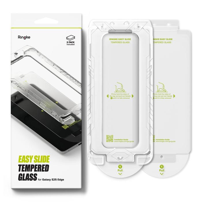 Bild 3, Ringke Ringke Galaxy S25 Edge 2-PACK Easy Slide Skärmskydd Härdat Glas - Teknikhallen.se