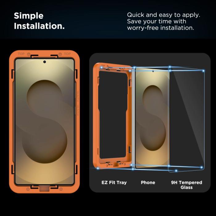 Bild 3, Tech-Protect Tech-Protect Galaxy S25 Ultra 2-PACK Skärmskydd QuickSet+ Härdat Glas - Teknikhallen.se