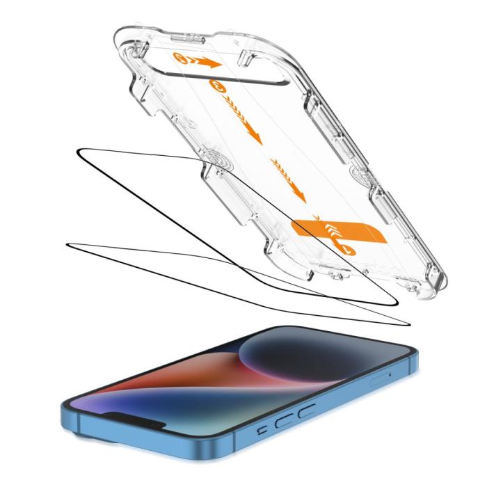 Bild 2, Tech-Protect T-P iPhone 17e/16e/14/13/13 Pro 2-PACK Skärmskydd QuickSet+ - Teknikhallen.se