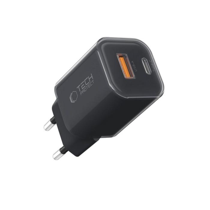 Bild 2, Tech-Protect Tech-Protect 33W Väggladdare PD QC USB-C / USB-A Svart - Teknikhallen.se