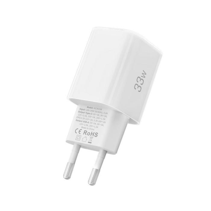 Bild 4, Tech-Protect Tech-Protect 33W Väggladdare PD QC USB-C / USB-A Vit - Teknikhallen.se