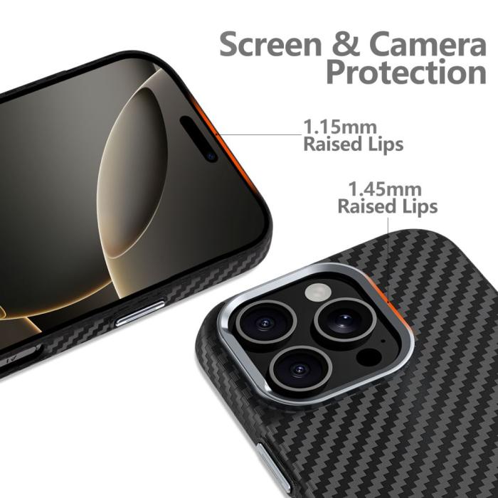 Bild 2, Tech-Protect Tech-Protect iPhone 16 Pro Skal MagSafe ION Carbon Svart - Teknikhallen.se
