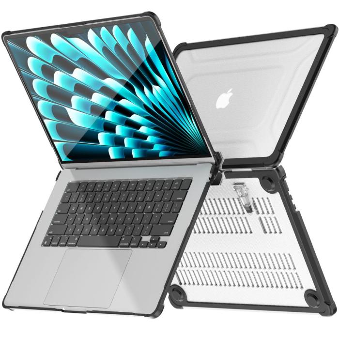 Bild 3, Tech-Protect Tech-Protect MacBook Air 15 2025-2023 Skal SmartShell Black/Clear - Teknikhallen.se