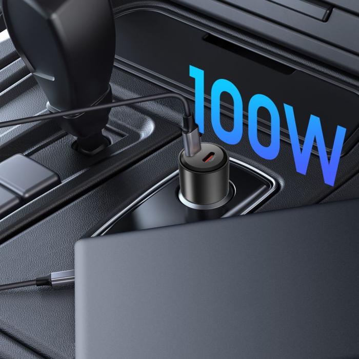 Bild 5, Tech-Protect Tech-Protect 100W PD USB-C / USB-A Billaddare Svart - Teknikhallen.se