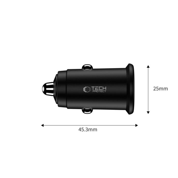 Bild 3, Tech-Protect Tech-Protect 35W PD QC USB-C / USB-A Billddare Svart - Teknikhallen.se