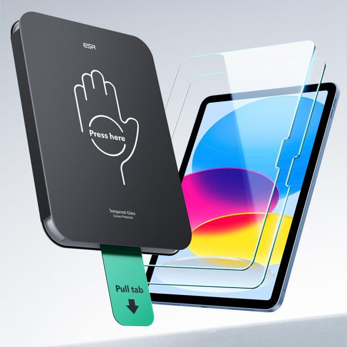 Bild 4, ESR ESR iPad 11 2025/10.9 2022 2-PACK Skärmskydd UltraFit Härdat Glas - Teknikhallen.se