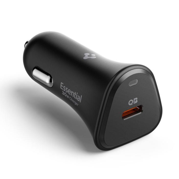 Bild 4, Spigen Spigen 30W Billaddare USB-C Svart - Teknikhallen.se