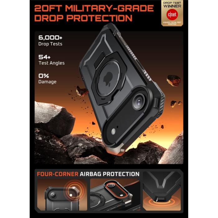 Bild 3, Supcase Supcase iPhone Air Skal MagSafe Unicorn Beetle Grip Svart - Teknikhallen.se