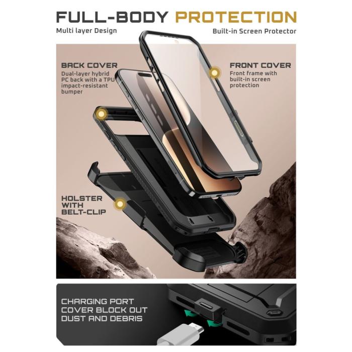 Bild 3, Supcase Supcase iPhone Air Skal Unicorn Beetle Pro Svart - Teknikhallen.se