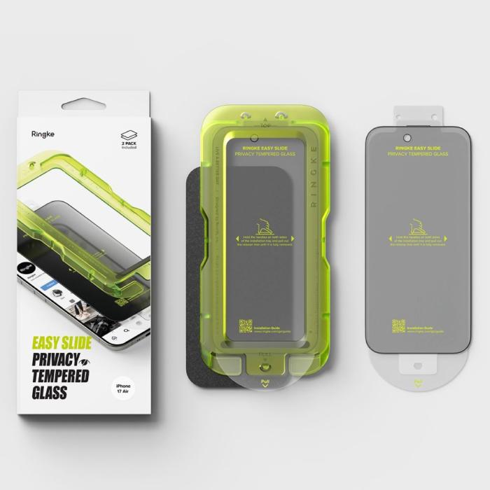Bild 6, Ringke Ringke iPhone Air 2-PACK Easy Slide Skärmskydd Härdat Glas - Teknikhallen.se