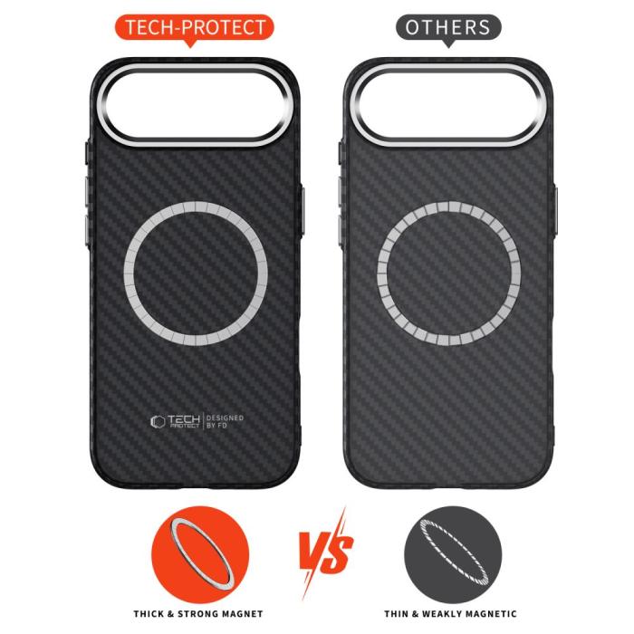 Bild 6, Tech-Protect Tech-Protect iPhone Air Skal MagSafe ION Carbon Svart - Teknikhallen.se