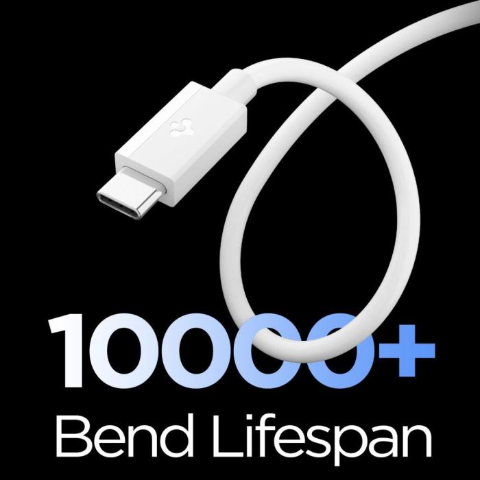 Bild 3, Spigen Spigen 1m 60W USB-C Kabel Essential Vit - Teknikhallen.se
