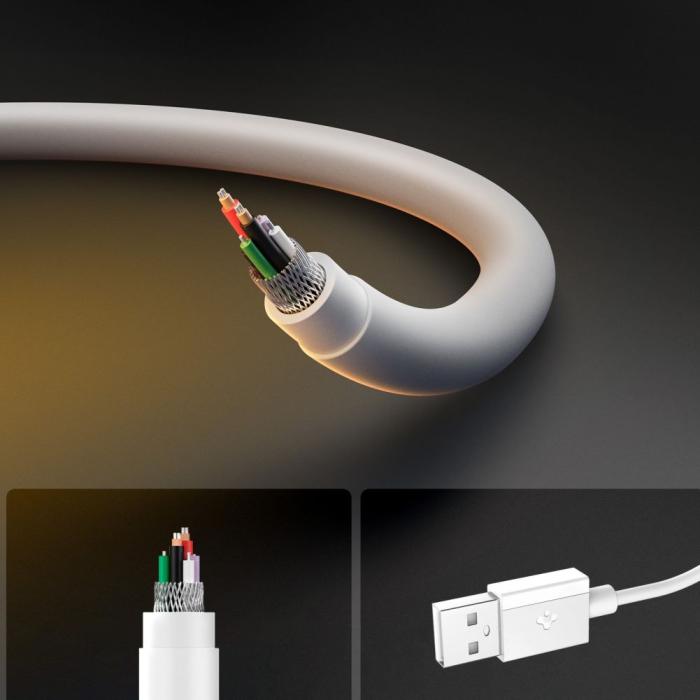 Bild 5, Spigen Spigen 1m 60W USB-C Kabel Essential Vit - Teknikhallen.se