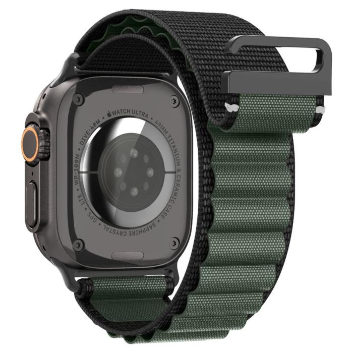 Bild 3, Spigen Spigen Apple Watch 42/44/45/46/49 mm Armband Svart/Grön - Teknikhallen.se