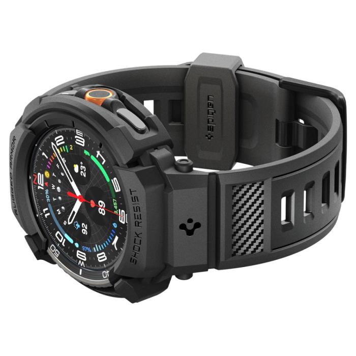 Bild 6, Spigen Spigen Galaxy Watch 8 46 mm Skal/Armband Rugged Armor 'Pro' Matt Svart - Teknikhallen.se