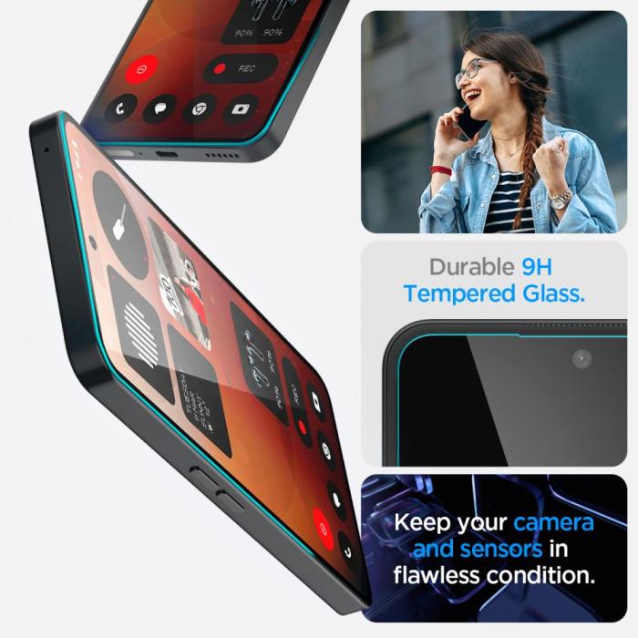 Bild 3, Spigen Spigen Nothing Phone 3a / 3a Pro Skärmskydd GLAS.tR 