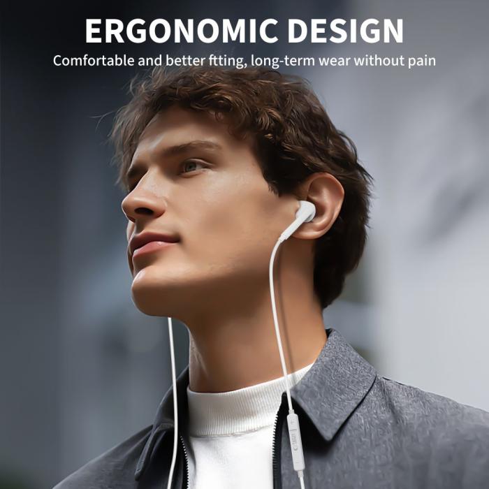 Bild 6, Tech-Protect Tech-Protect In-Ear Hörlurar Lightning UltraBoost Vit - Teknikhallen.se