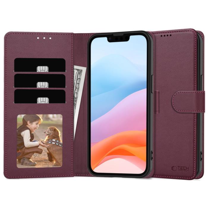 Bild 2, Tech-Protect Tech-Protect Galaxy A26 5G / A17 Fodral Läder Mulberry - Teknikhallen.se
