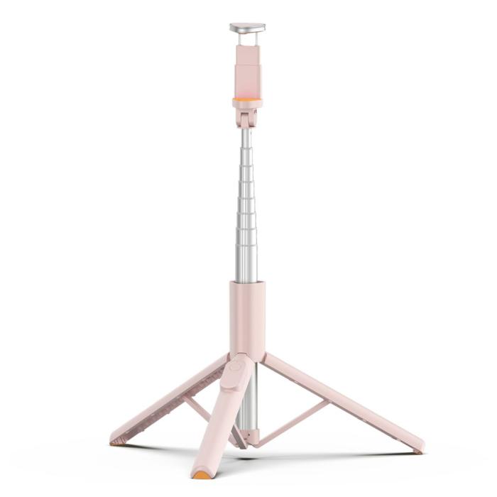 Bild 4, Tech-Protect Tech-Protect 146 cm Bluetooth Selfiestick Tripod Rosa - Teknikhallen.se