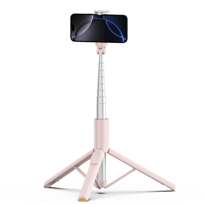 Bild 5, Tech-Protect Tech-Protect 146 cm Bluetooth Selfiestick Tripod Rosa - Teknikhallen.se