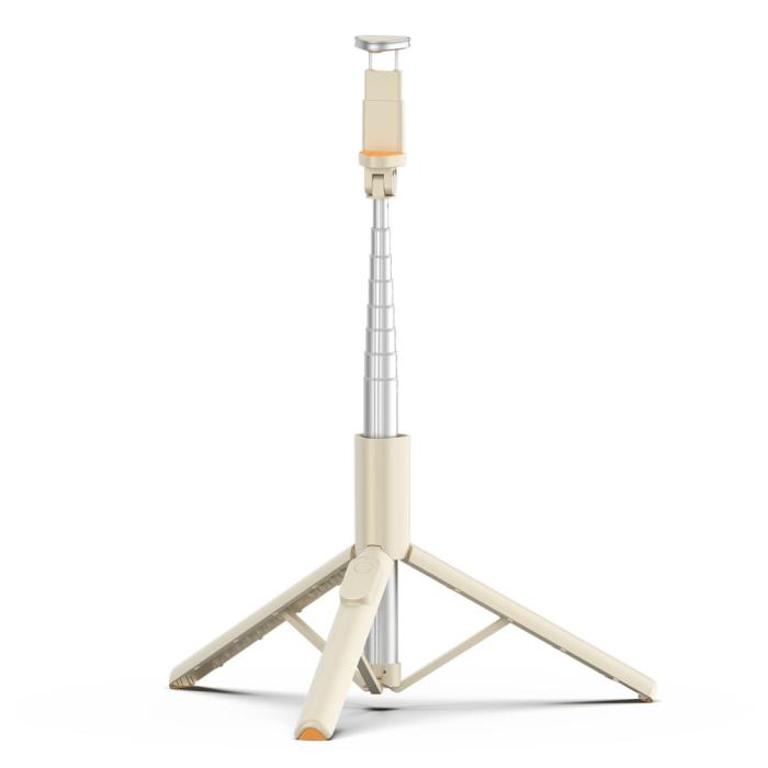 Bild 4, Tech-Protect Tech-Protect 146 cm Bluetooth Selfiestick Tripod Beige - Teknikhallen.se