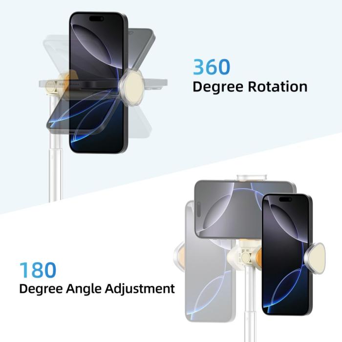 Bild 6, Tech-Protect Tech-Protect 146 cm Bluetooth Selfiestick Tripod Beige - Teknikhallen.se