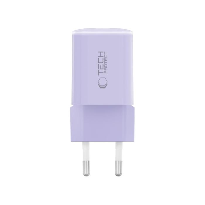 Bild 3, Tech-Protect Tech-Protect 33W Väggladdare PD QC3.0 USB-C / USB-A Baby Purple - Teknikhallen.se