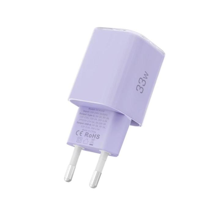 Bild 4, Tech-Protect Tech-Protect 33W Väggladdare PD QC3.0 USB-C / USB-A Baby Purple - Teknikhallen.se