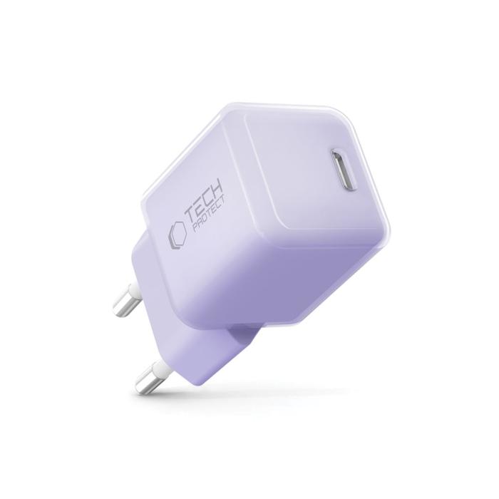 Bild 2, Tech-Protect Tech-Protect 25W PD USB-C Väggladdare Baby Purple - Teknikhallen.se