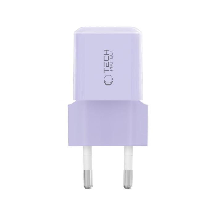 Bild 3, Tech-Protect Tech-Protect 25W PD USB-C Väggladdare Baby Purple - Teknikhallen.se