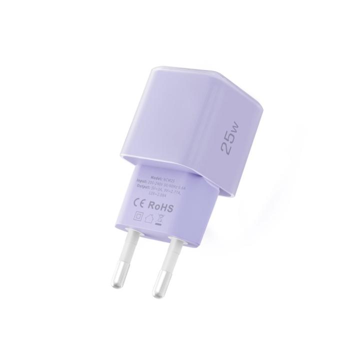 Bild 4, Tech-Protect Tech-Protect 25W PD USB-C Väggladdare Baby Purple - Teknikhallen.se