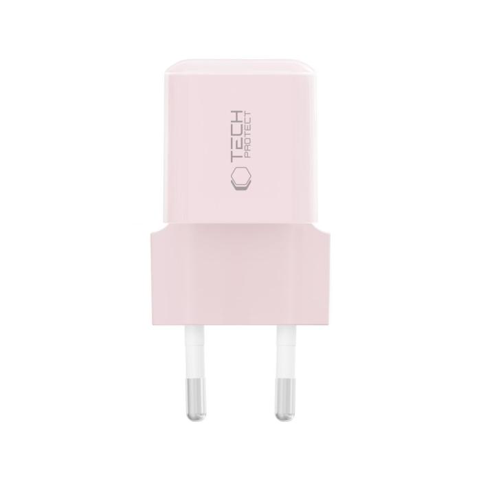 Bild 3, Tech-Protect Tech-Protect 25W PD USB-C Väggladdare Baby Pink - Teknikhallen.se
