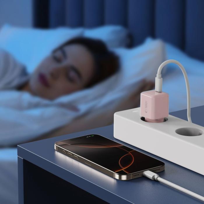 Bild 6, Tech-Protect Tech-Protect 25W PD USB-C Väggladdare Baby Pink - Teknikhallen.se
