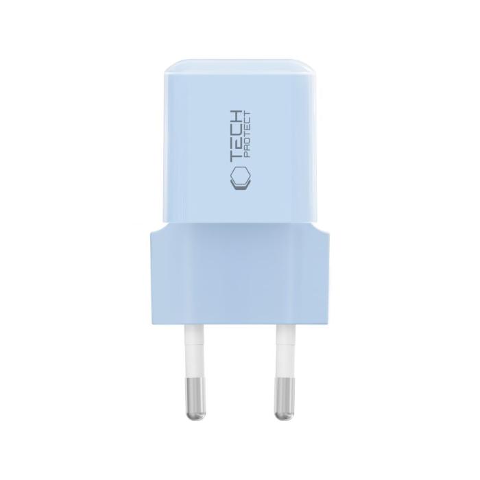 Bild 3, Tech-Protect Tech-Protect 25W PD USB-C Väggladdare Baby Blue - Teknikhallen.se