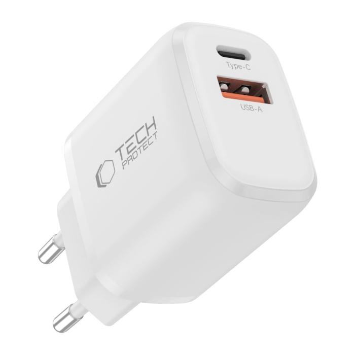Bild 4, Tech-Protect Tech-Protect 30W Väggladdare PD Inkl. USB-C - USB-C Kabel Vit - Teknikhallen.se