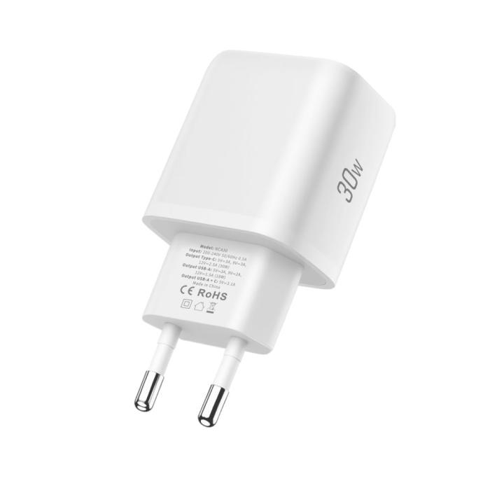 Bild 5, Tech-Protect Tech-Protect 30W Väggladdare PD Inkl. USB-C - USB-C Kabel Vit - Teknikhallen.se