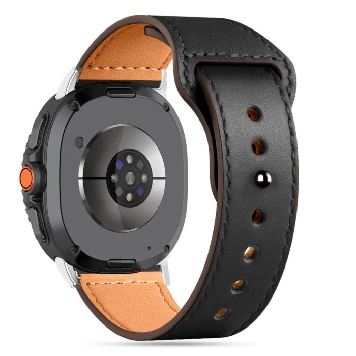 Bild 2, Tech-Protect Tech-Protect Galaxy Watch 8 40/44/46 mm Armband LeatherFit Svart - Teknikhallen.se