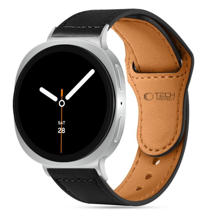 Bild 3, Tech-Protect Tech-Protect Galaxy Watch 8 40/44/46 mm Armband LeatherFit Svart - Teknikhallen.se