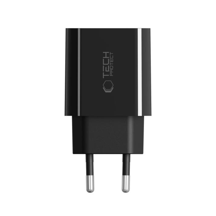 Bild 4, Tech-Protect Tech-Protect 20W PD USB-C Väggladdare Svart - Teknikhallen.se
