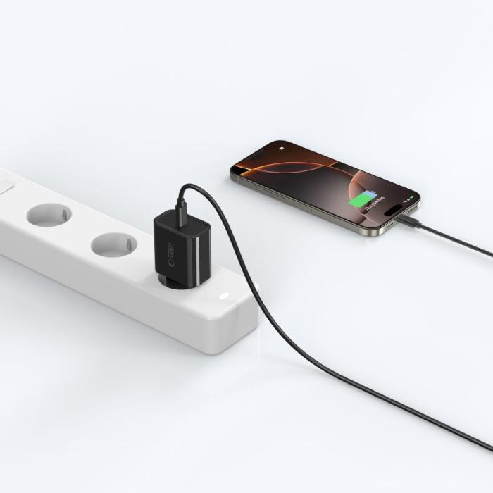 Bild 6, Tech-Protect Tech-Protect 20W PD USB-C Väggladdare Svart - Teknikhallen.se