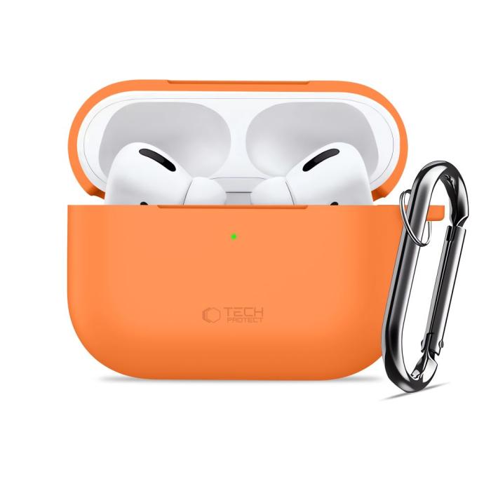 Bild 3, Tech-Protect Tech-Protect AirPods Pro 3 Skal Silikon Hook Cosmic Orange - Teknikhallen.se