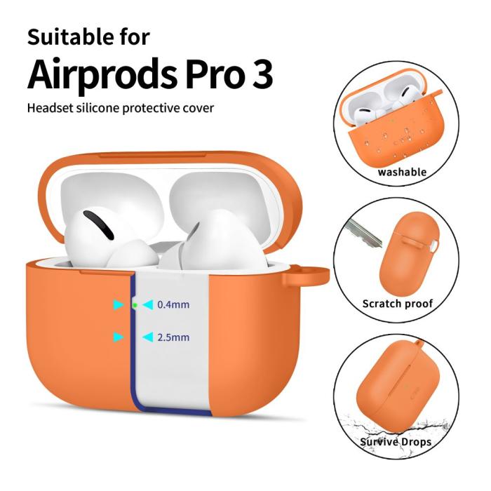 Bild 4, Tech-Protect Tech-Protect AirPods Pro 3 Skal Silikon Hook Cosmic Orange - Teknikhallen.se