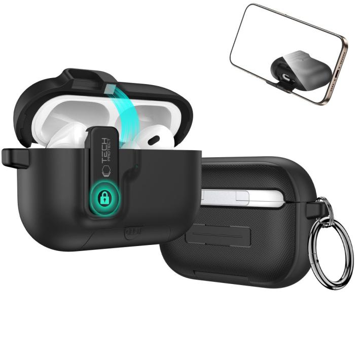 Bild 4, Tech-Protect Tech-Protect AirPods Pro 3 Skal Slim Hook Svart - Teknikhallen.se