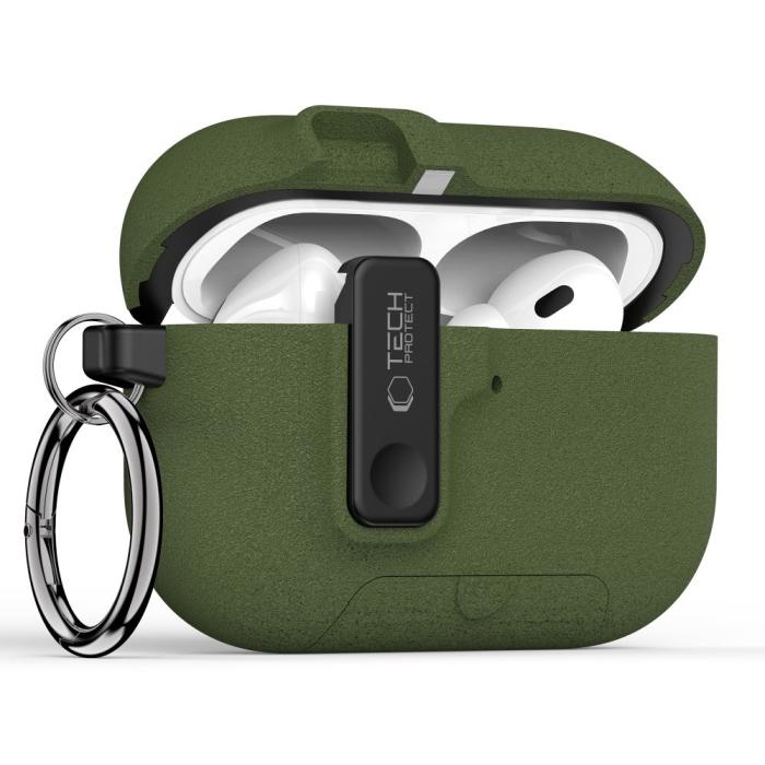 Bild 2, Tech-Protect Tech-Protect AirPods Pro 3 Skal Slim Hook Olive Green - Teknikhallen.se