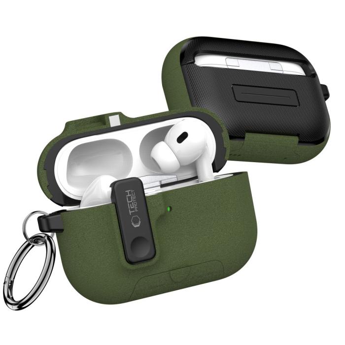 Bild 3, Tech-Protect Tech-Protect AirPods Pro 3 Skal Slim Hook Olive Green - Teknikhallen.se